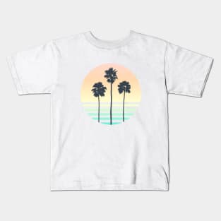 Palm Trees in Sunset Kids T-Shirt